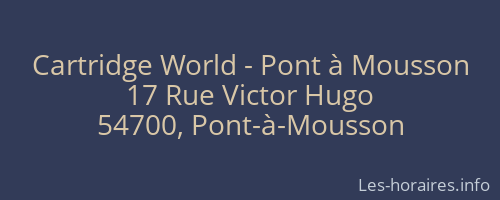 Cartridge World - Pont à Mousson