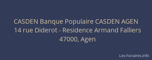 CASDEN Banque Populaire CASDEN AGEN