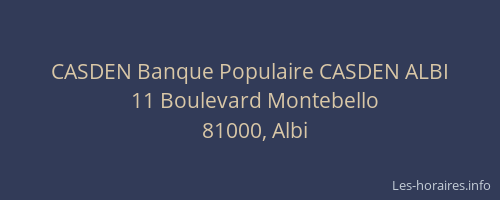CASDEN Banque Populaire CASDEN ALBI