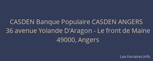 CASDEN Banque Populaire CASDEN ANGERS