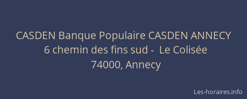 CASDEN Banque Populaire CASDEN ANNECY