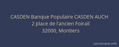 CASDEN Banque Populaire CASDEN AUCH