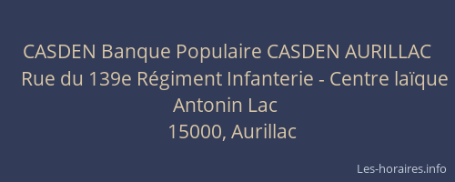 CASDEN Banque Populaire CASDEN AURILLAC