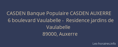 CASDEN Banque Populaire CASDEN AUXERRE
