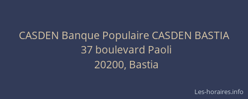 CASDEN Banque Populaire CASDEN BASTIA