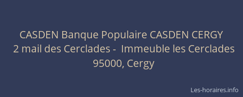 CASDEN Banque Populaire CASDEN CERGY