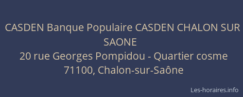 CASDEN Banque Populaire CASDEN CHALON SUR SAONE