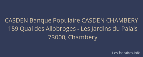 CASDEN Banque Populaire CASDEN CHAMBERY