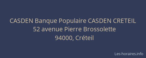 CASDEN Banque Populaire CASDEN CRETEIL