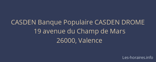 CASDEN Banque Populaire CASDEN DROME