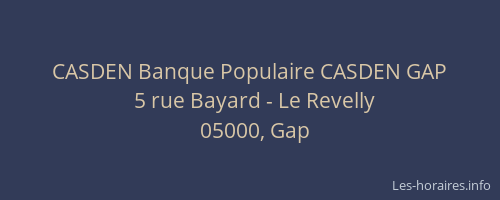 CASDEN Banque Populaire CASDEN GAP
