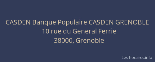 CASDEN Banque Populaire CASDEN GRENOBLE