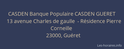 CASDEN Banque Populaire CASDEN GUERET