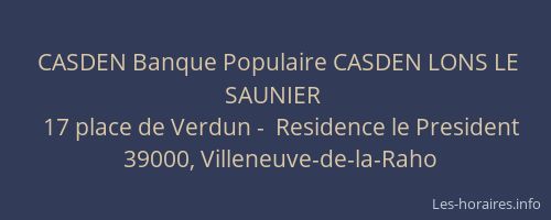 CASDEN Banque Populaire CASDEN LONS LE SAUNIER