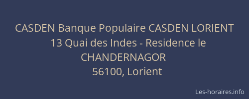 CASDEN Banque Populaire CASDEN LORIENT