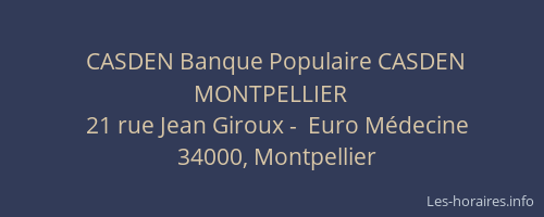 CASDEN Banque Populaire CASDEN MONTPELLIER