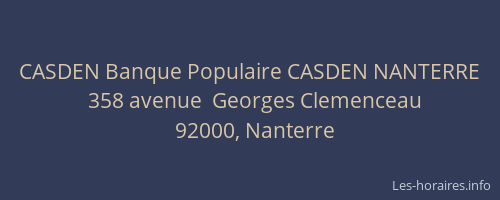 CASDEN Banque Populaire CASDEN NANTERRE