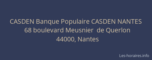 CASDEN Banque Populaire CASDEN NANTES