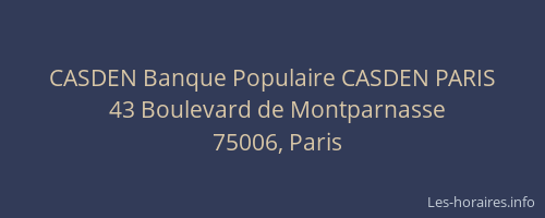 CASDEN Banque Populaire CASDEN PARIS