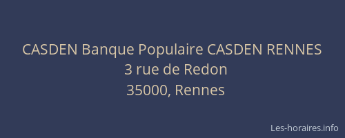CASDEN Banque Populaire CASDEN RENNES
