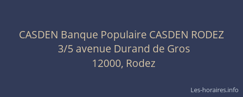 CASDEN Banque Populaire CASDEN RODEZ