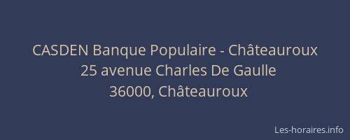 CASDEN Banque Populaire - Châteauroux