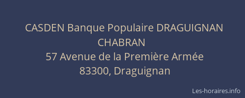 CASDEN Banque Populaire DRAGUIGNAN CHABRAN