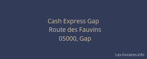Cash Express Gap