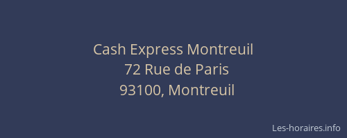 Cash Express Montreuil