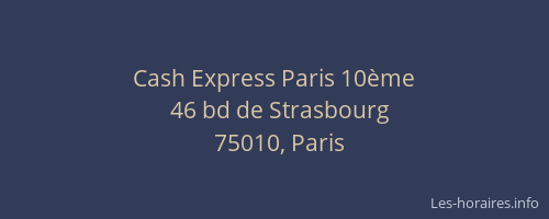 Cash Express Paris 10ème