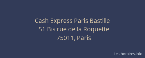 Cash Express Paris Bastille
