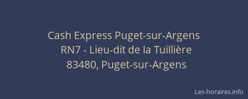 Cash Express Puget-sur-Argens