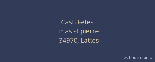 Cash Fetes