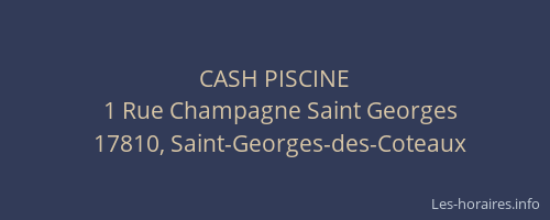 CASH PISCINE