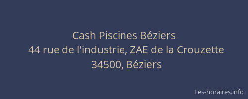 Cash Piscines Béziers