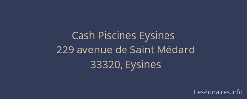 Cash Piscines Eysines