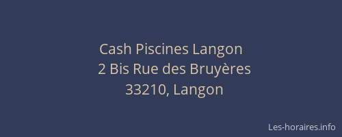 Cash Piscines Langon