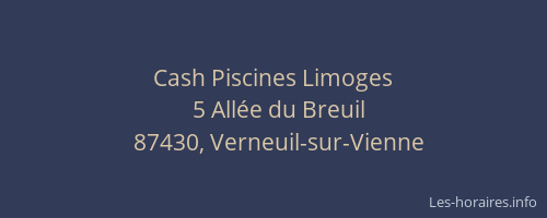 Cash Piscines Limoges