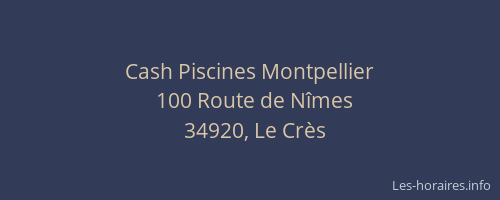Cash Piscines Montpellier
