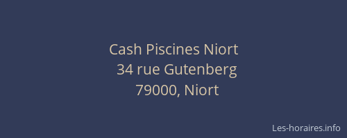 Cash Piscines Niort