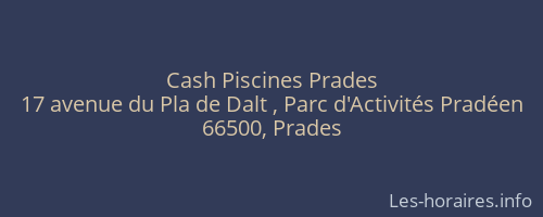 Cash Piscines Prades
