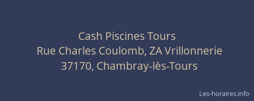 Cash Piscines Tours