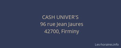 CASH UNIVER'S