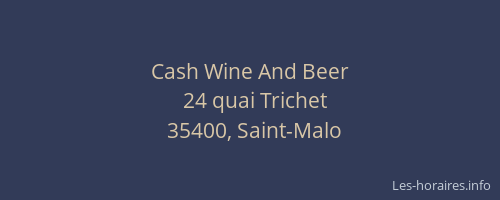 Cash Wine And Beer