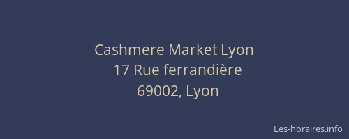 Cashmere Market Lyon