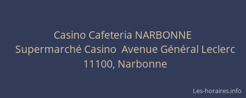 Casino Cafeteria NARBONNE