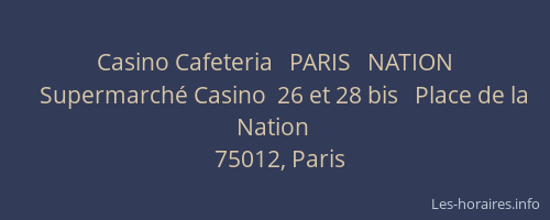 Casino Cafeteria   PARIS   NATION