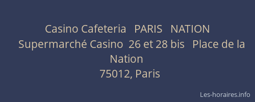 Casino Cafeteria   PARIS   NATION