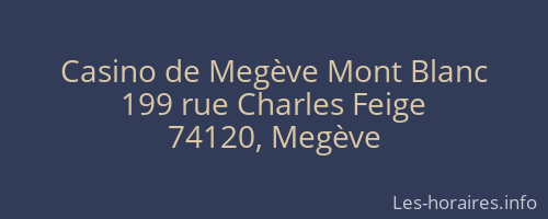Casino de Megève Mont Blanc