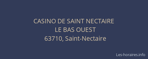 CASINO DE SAINT NECTAIRE